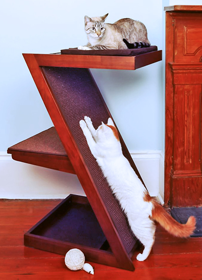 Кошка царапает мебель и ковры . Конструкции когтеточки
